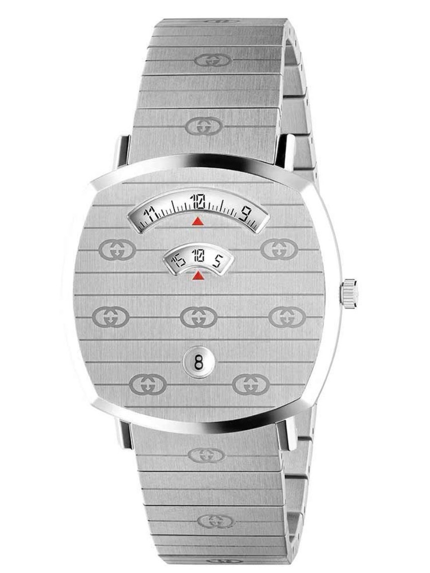 Gucci Silver Grip Womens Watch Brushed Stainless Steel